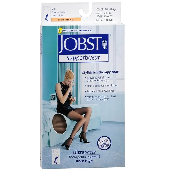 Jobst Ultra Sheer Knee High Support Stockings 8-15 Mm/Hg Beige - Small